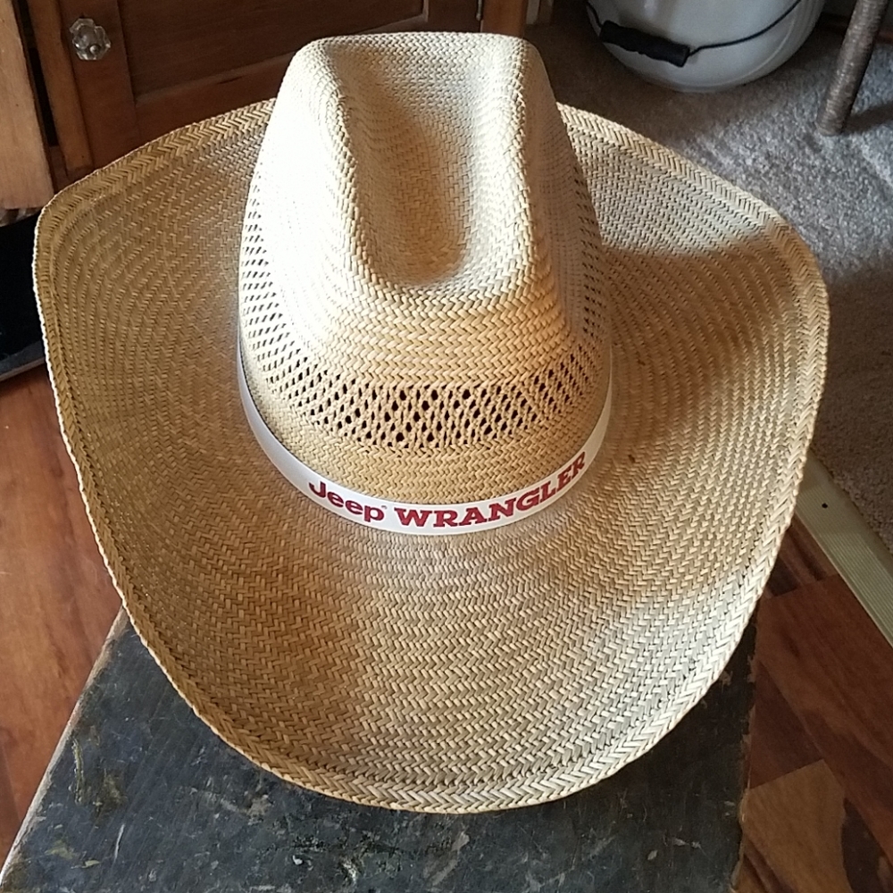 Vtg Jeep Wrangler Promotional Straw Cowboy Hat